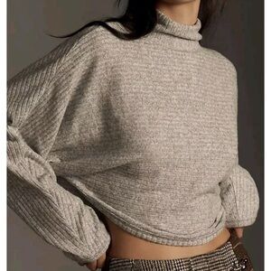 Pilcro Heather Gray Turtleneck Sweater